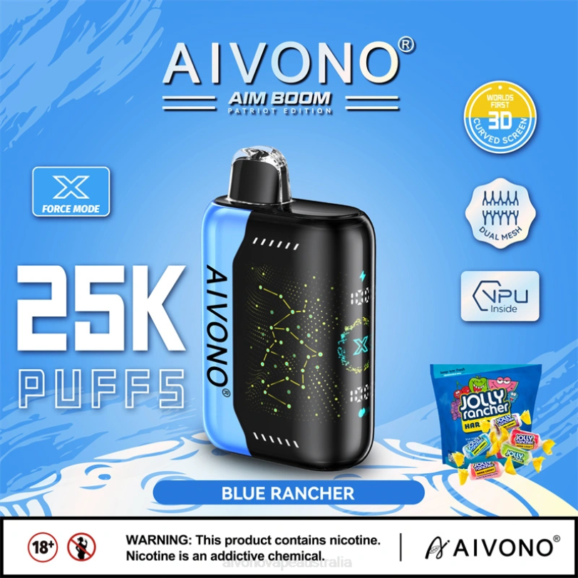 Aivono AIM BOOM 25000 Blue Rancher - T86D6344 Aivono Vape Australia