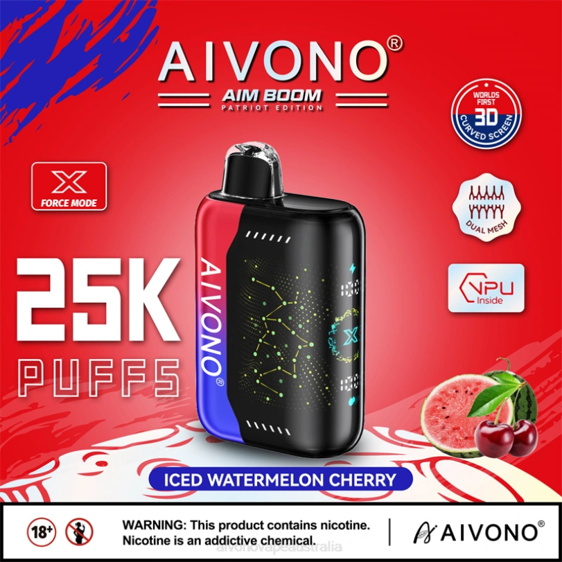 Aivono AIM BOOM 25000 Iced Watermelon Cherry - T86D6347 Aivono Vape Price