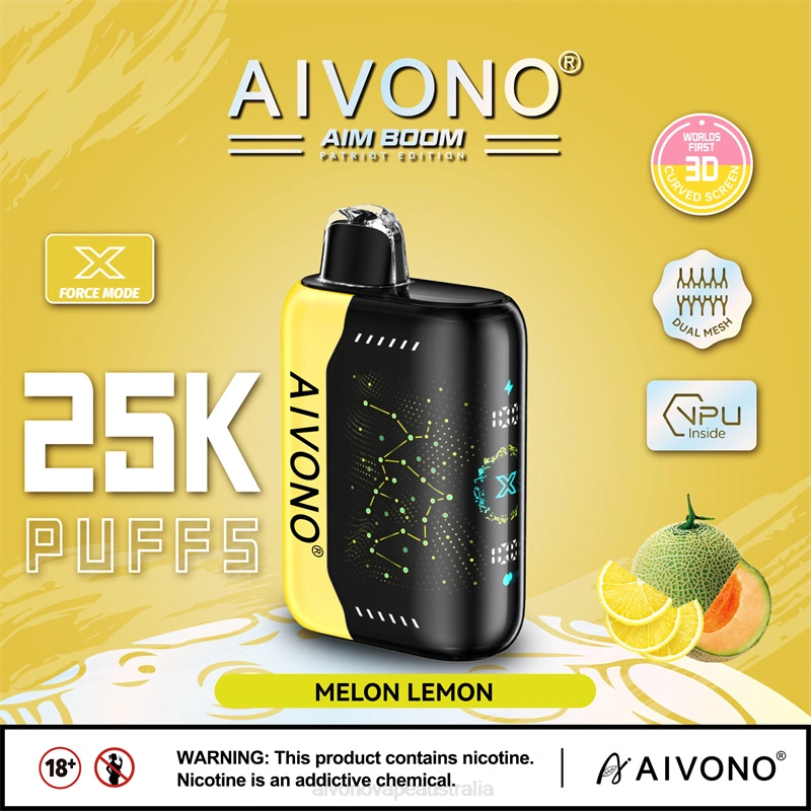 Aivono AIM BOOM 25000 Melon Lemon - T86D6348 Aivono Vape Australia