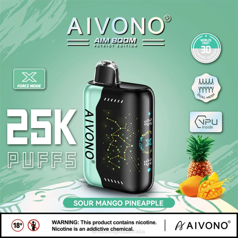 Aivono AIM BOOM 25000 Sour Mango Pineapple - T86D6351 Aivono Vape Price