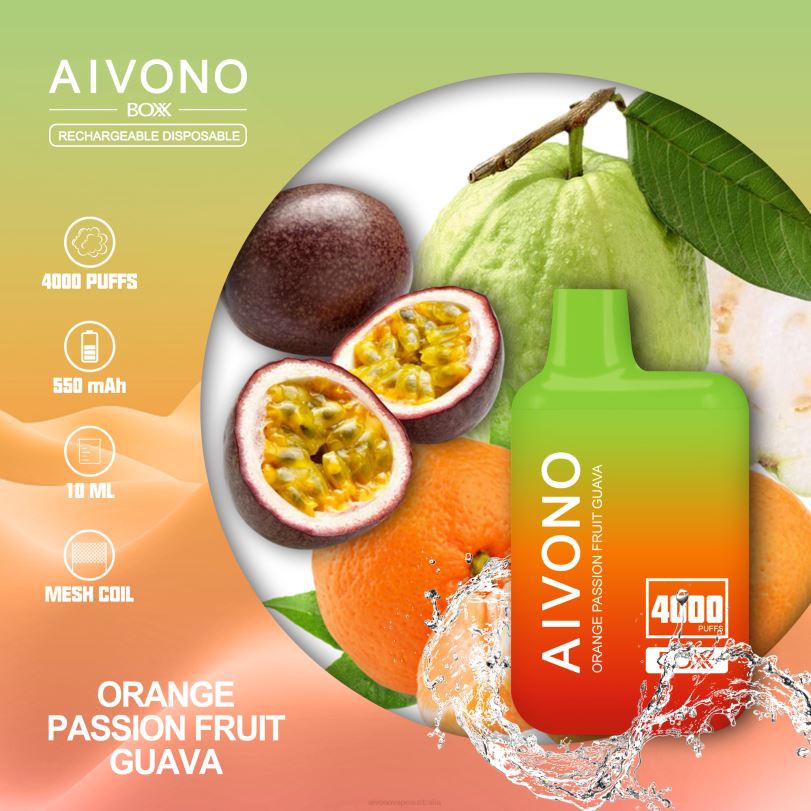 Aivono AIM BOXX 4000 Orange Passionfruit Guava - T86D6212 Aivono Vape Australia