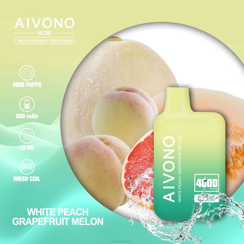 Aivono AIM BOXX 4000 White Peach Grapefruit Melon - T86D6224 Aivono Vape Australia