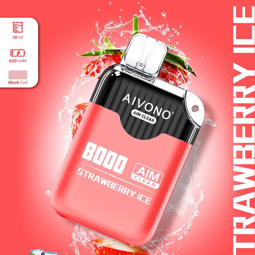 Aivono AIM CLEAR 8000 Strawberry Ice - T86D6205 Aivono Puffs
