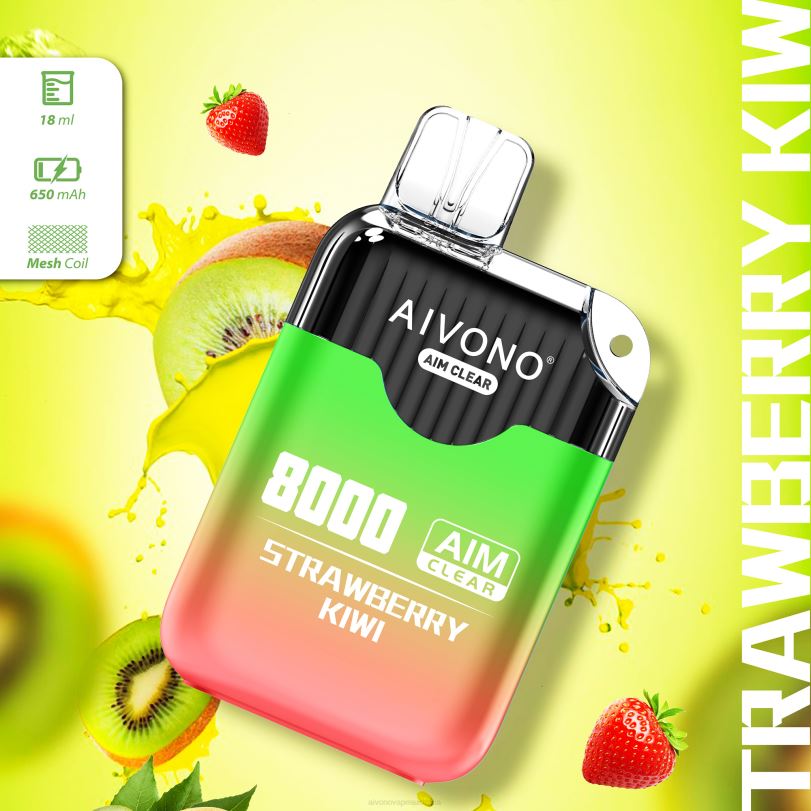 Aivono AIM CLEAR 8000 Strawberry Kiwi - T86D6210 Aivono Vape Review