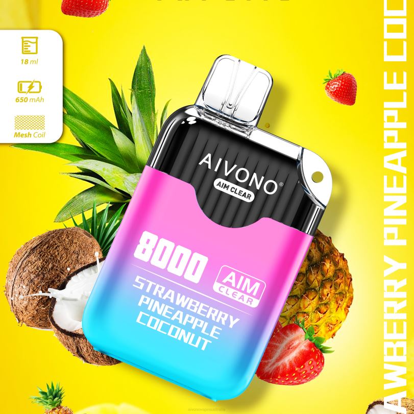Aivono AIM CLEAR 8000 Strawberry Pineapple Coconut - T86D6207 Aivono Vape Price
