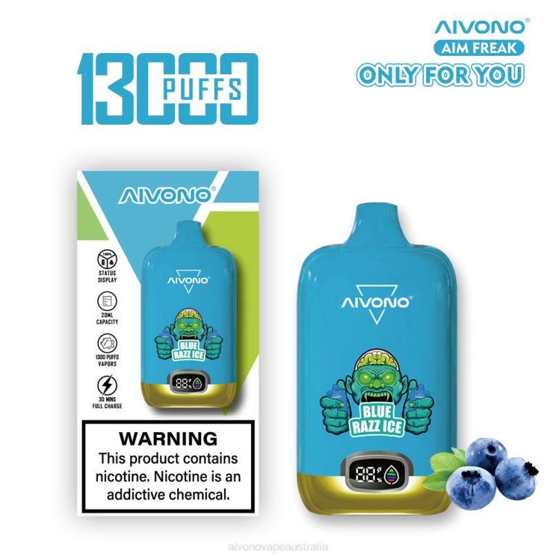 Aivono AIM FREAK 13000 Blue Razz Ice - T86D6242 Aivono Vape Review