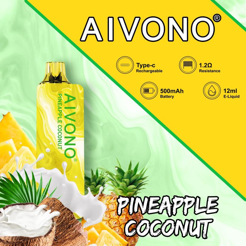 Aivono AIM GUN 7000 Pineapple Coconut - T86D6106 Aivono Vape Review