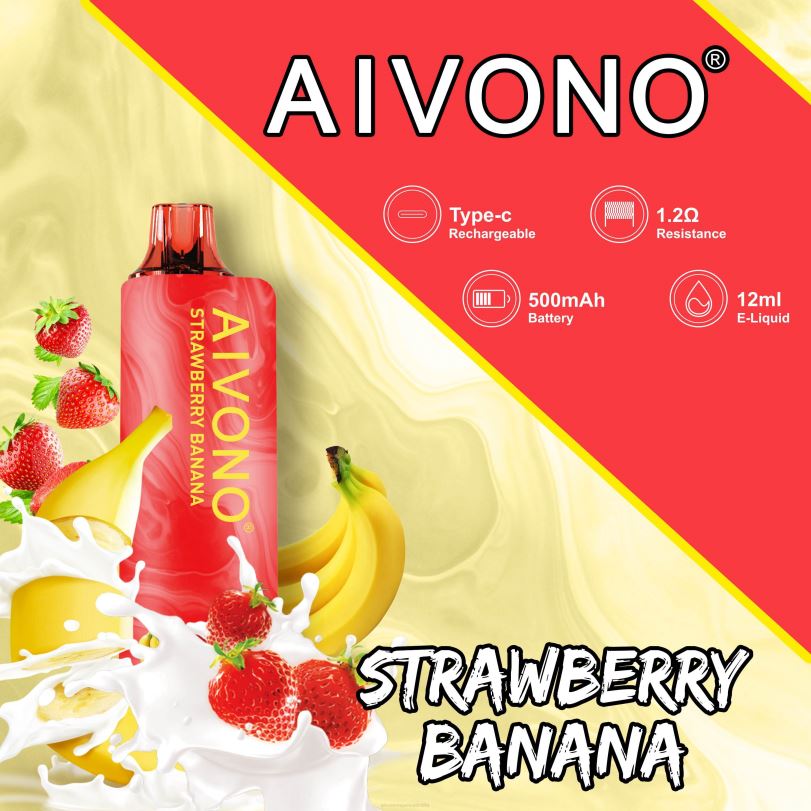 Aivono AIM GUN 7000 Strawberry Banana - T86D6107 Aivono Vape Price