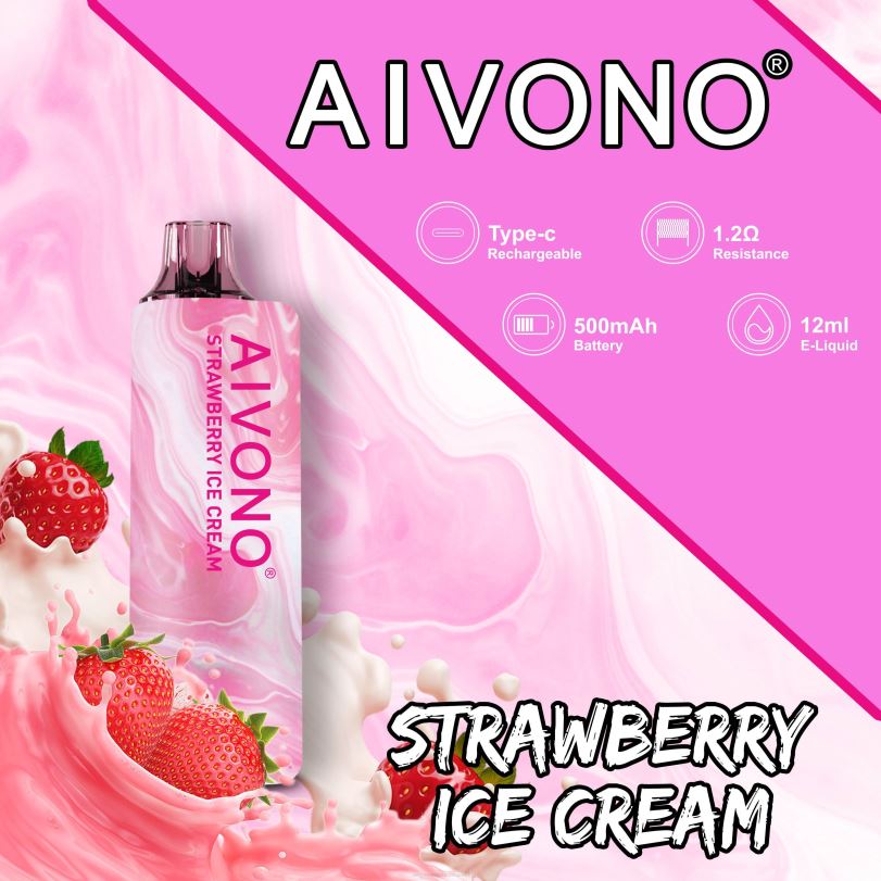 Aivono AIM GUN 7000 Strawberry Ice Cream - T86D6105 Aivono Puffs