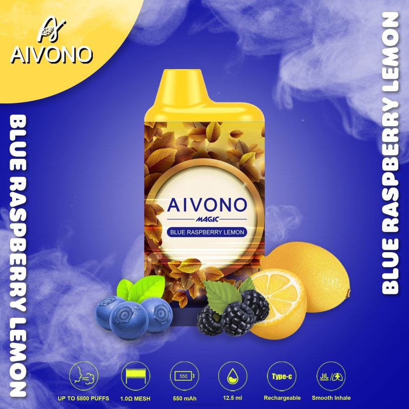 Aivono AIM MAGIC 5800 Mouth Box Cigarette Blue Raspberry Lemon - T86D691 Aivono Vape Price