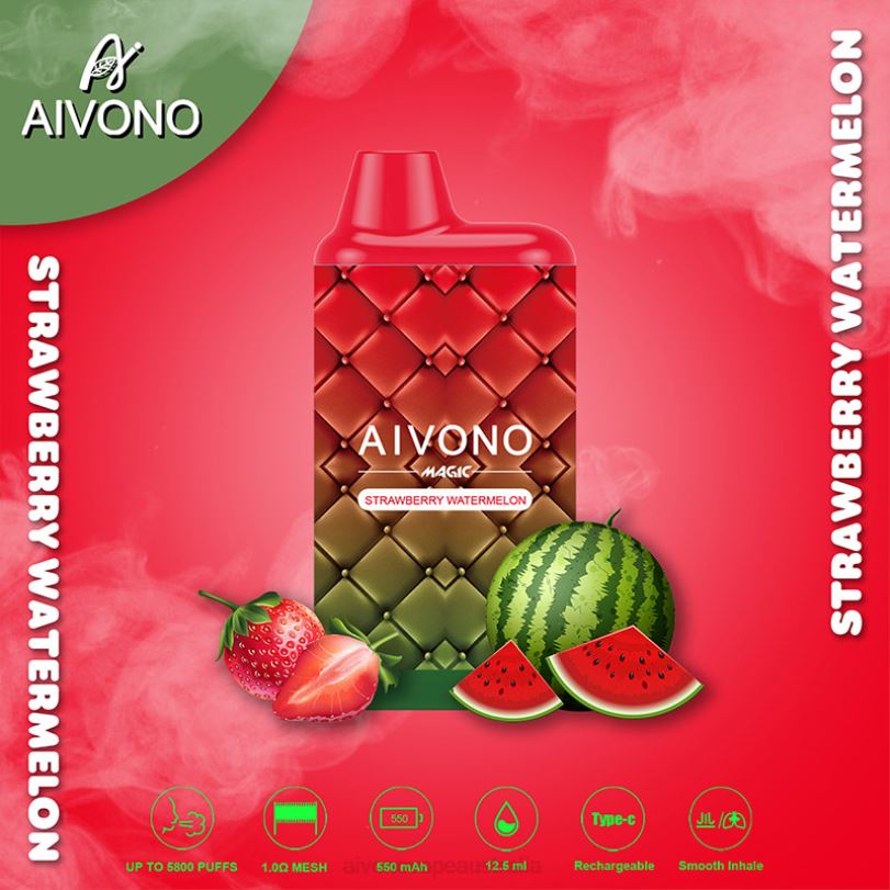 Aivono AIM MAGIC 5800 Mouth Box Cigarette Strawberry Watermelon - T86D699 Aivono Vape Price