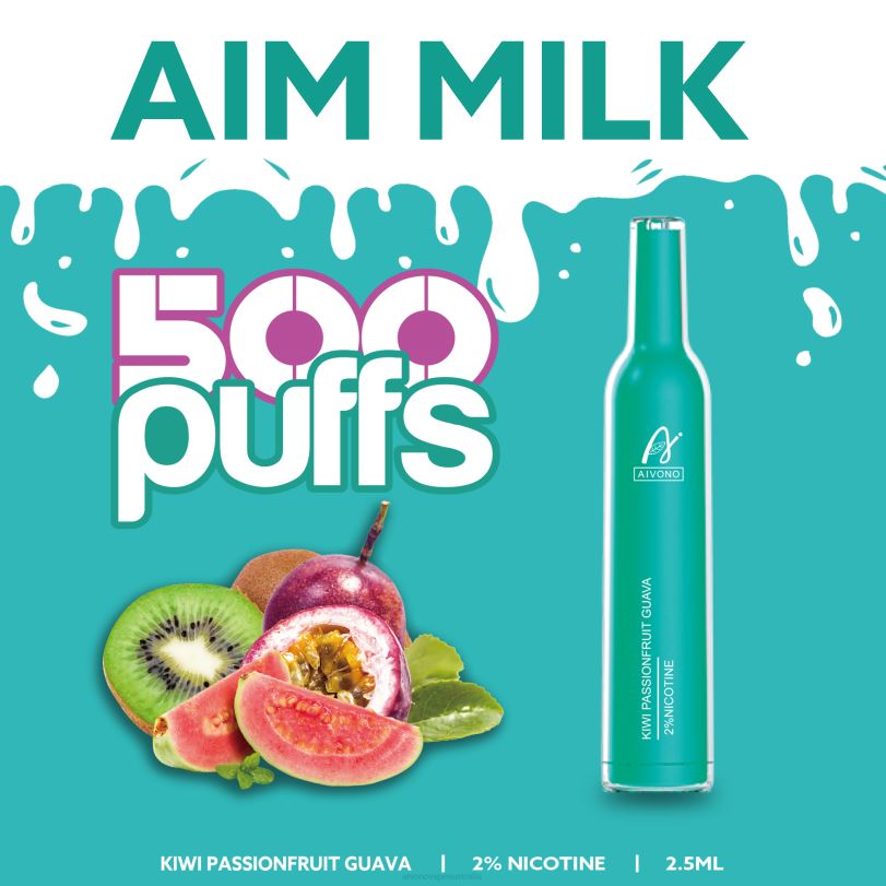 Aivono AIM MILK 500 Kiwi Passionfruit Guava - T86D6272 Aivono Vape Australia