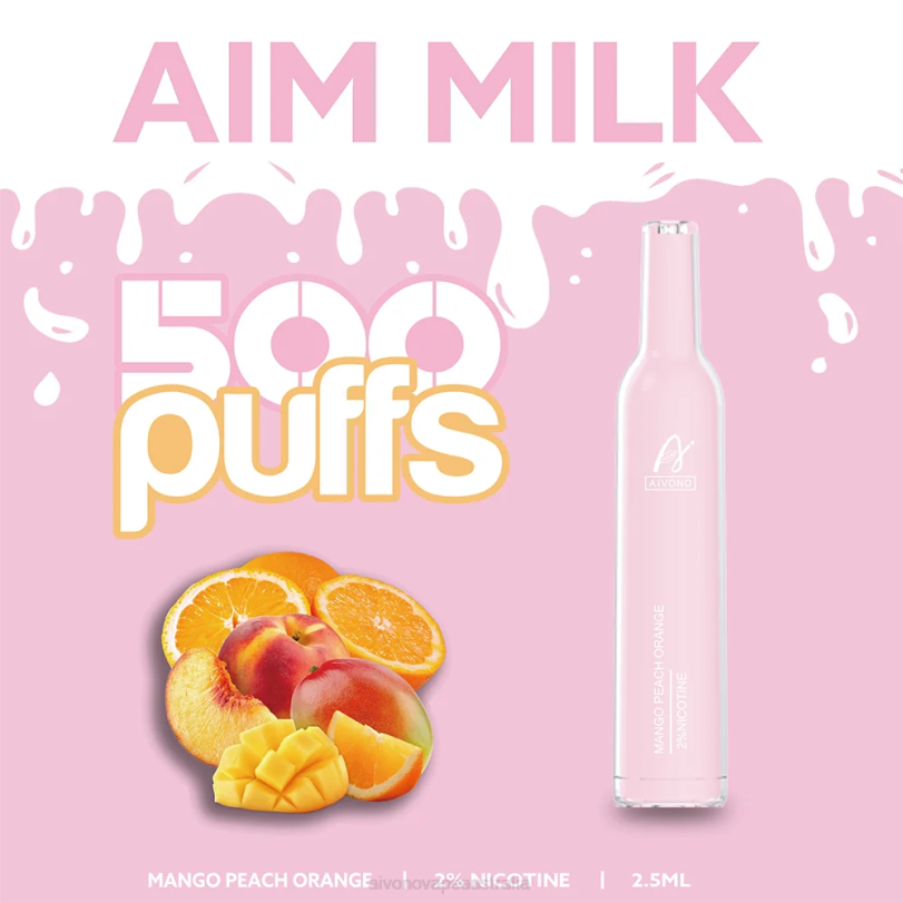Aivono AIM MILK 500 Mango Peach Orange - T86D6269 Aivono Puffs