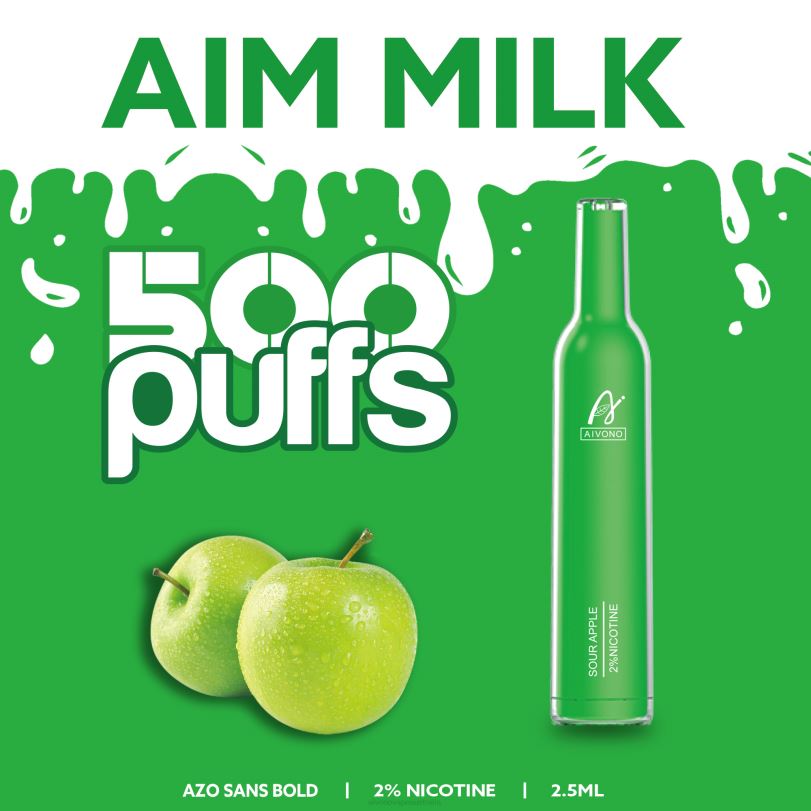 Aivono AIM MILK 500 Sour Apple - T86D6267 Aivono Vape Price