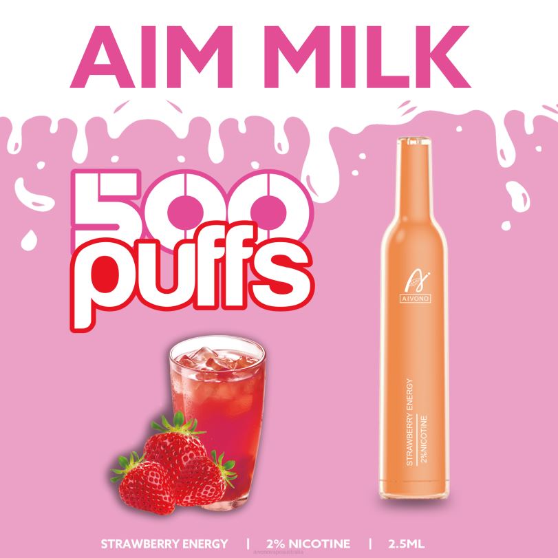 Aivono AIM MILK 500 Strawberry Energy - T86D6266 Aivono Vape Review