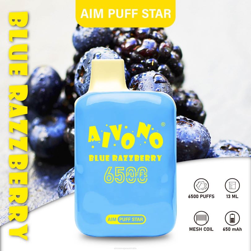 Aivono AIM PUFF STAR 6500 Blue Razzberry - T86D6292 Aivono Vape Australia