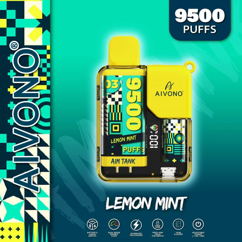 Aivono AIM TANK 9500 Lemon Mint - T86D635 Aivono Vape Price