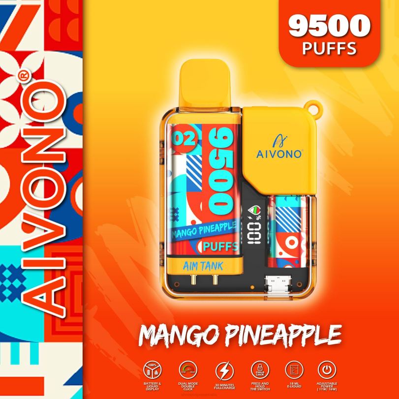 Aivono AIM TANK 9500 Mango Pineapple - T86D634 Aivono Vape Review