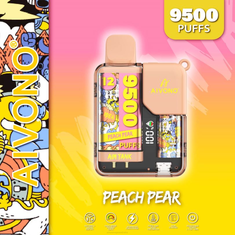 Aivono AIM TANK 9500 Peach Pear - T86D641 Aivono Puffs