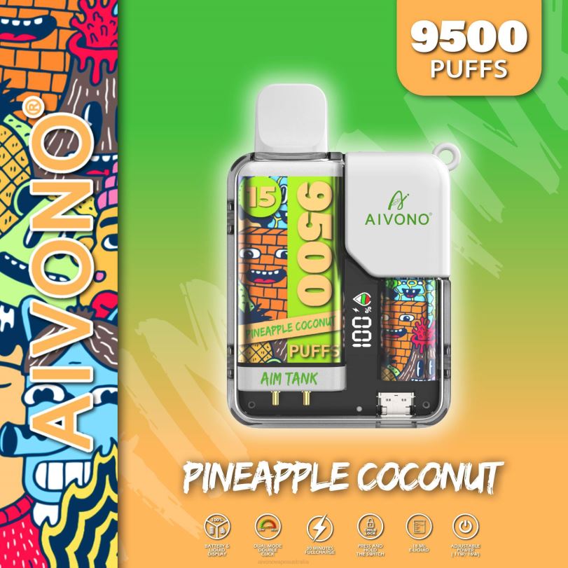 Aivono AIM TANK 9500 Pineapple Coconut - T86D640 Aivono Vape Australia