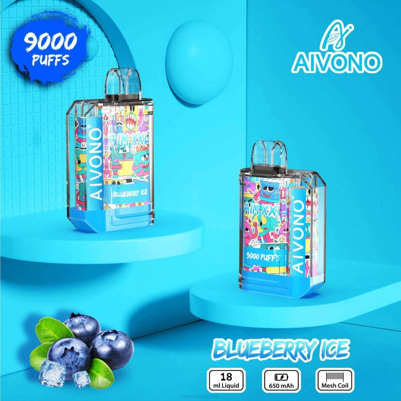 Aivono AIM XXL 9000 Mouth Sticker Transparent Blueberry Ice - T86D650 Aivono Vape Review