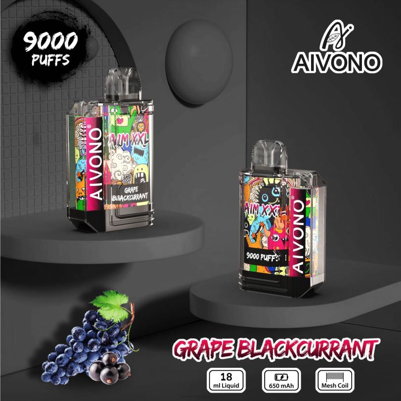 Aivono AIM XXL 9000 Mouth Sticker Transparent Grape Blackcurrant - T86D656 Aivono Vape Australia