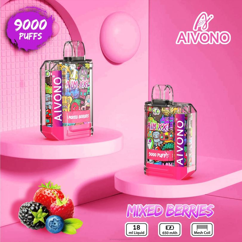 Aivono AIM XXL 9000 Mouth Sticker Transparent Mixed Berries - T86D651 Aivono Vape Price