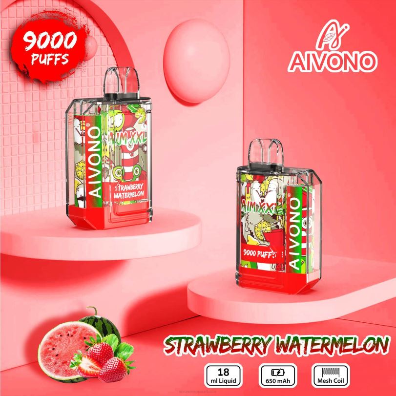 Aivono AIM XXL 9000 Mouth Sticker Transparent Strawberry Watermelon - T86D653 Aivono Puffs