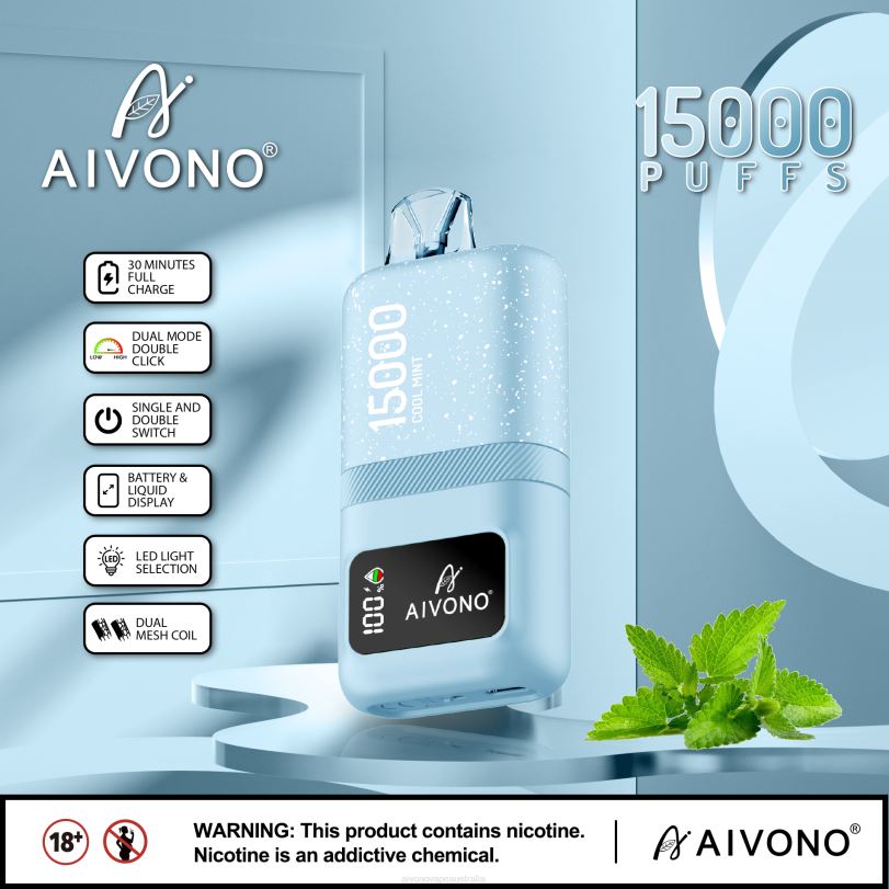 Aivono AIM magic 15000 Cool Mint - T86D662 Aivono Vape Review