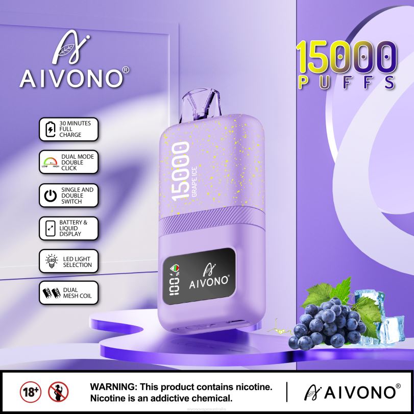 Aivono AIM magic 15000 Grape Ice - T86D660 Aivono Vape Australia