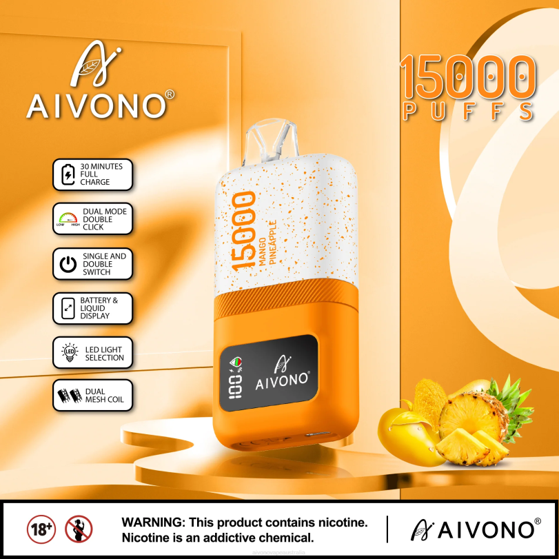 Aivono AIM magic 15000 Mango Pineapple - T86D669 Aivono Puffs
