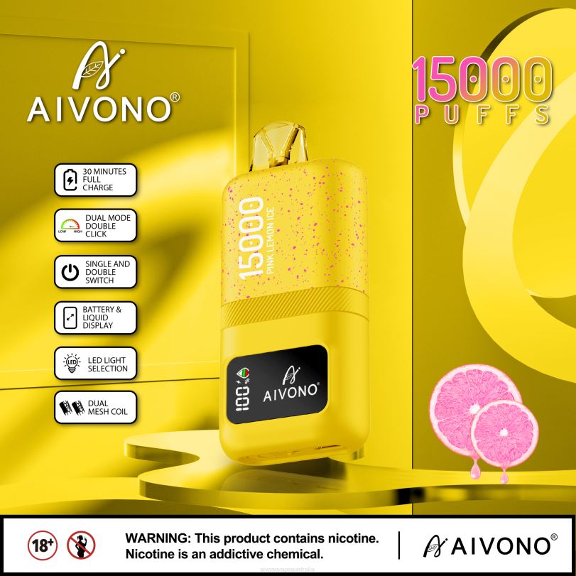 Aivono AIM magic 15000 Pink Lemon Ice - T86D661 Aivono Puffs