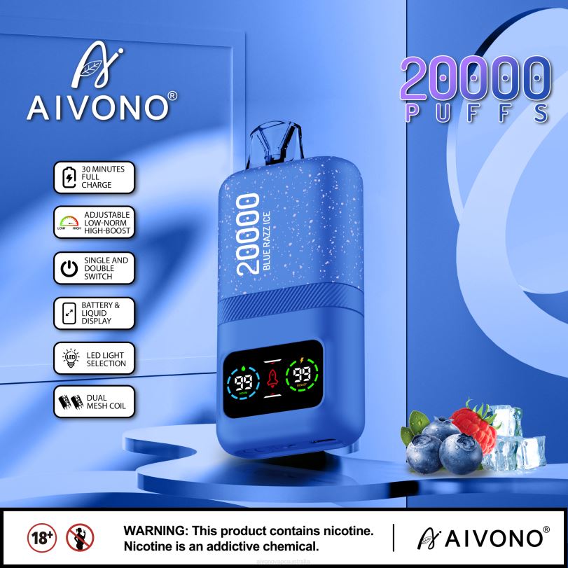 Aivono AIM magic 20000 Blue Razz Ice - T86D679 Aivono Vape Price