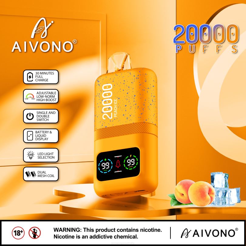 Aivono AIM magic 20000 Peach Ice - T86D685 Aivono Puffs