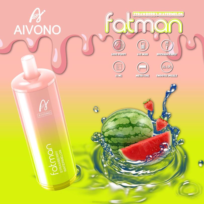 Aivono FATMAN 6800 Strawberry Watermelon - T86D630 Aivono Vape Review