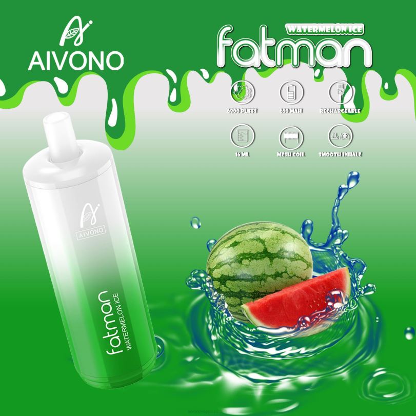 Aivono FATMAN 6800 Watermelon Ice - T86D628 Aivono Vape Australia