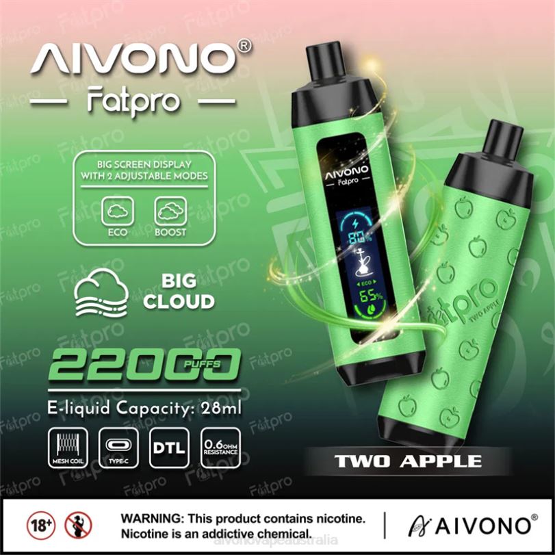 Aivono Fatpro 22000 Two Apple - T86D61 Aivono Puffs