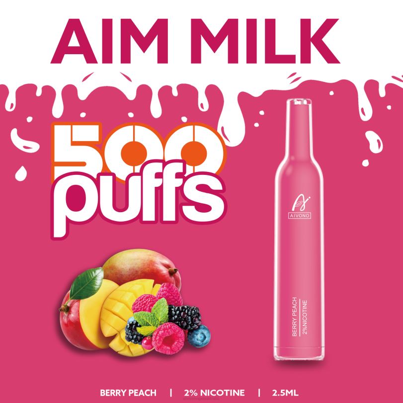 Aivono AIM MILK 500 Berry Peach - T86D6273 Aivono Puffs