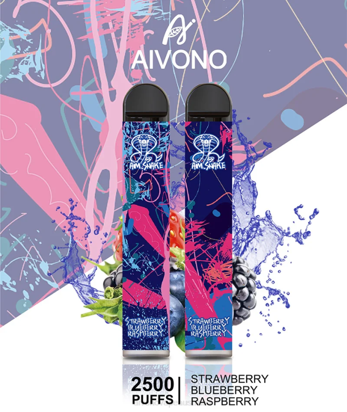 Aivono AIM SNAKE 2500 Strawberry Blueberry Raspberry - T86D6318 Aivono Vape Review