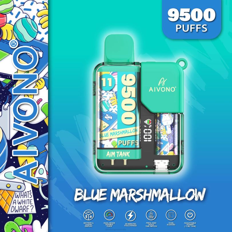 Aivono AIM TANK 9500 Blue Marshallow - T86D642 Aivono Vape Review