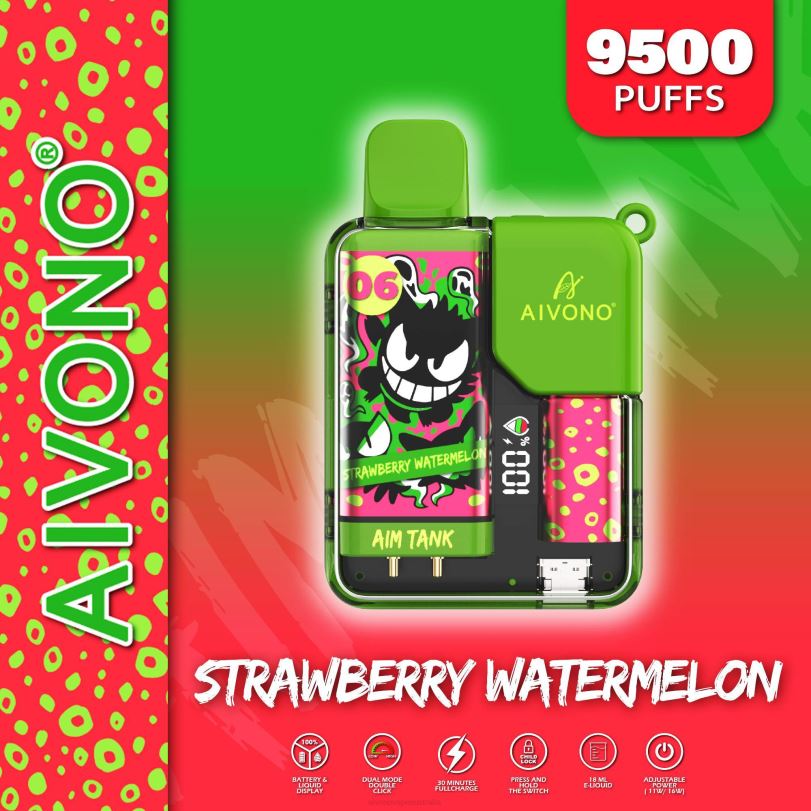 Aivono AIM TANK 9500 Strawberry Watermelon - T86D646 Aivono Vape Review