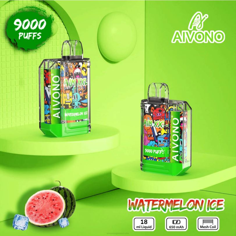 Aivono AIM XXL 9000 Mouth Sticker Transparent Watermelon Ice - T86D648 Aivono Vape Australia
